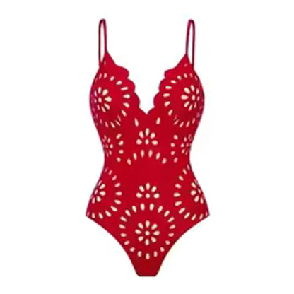 Sexy Women's Lace Hollow Breathable Swimsuit Set Solid Color Backless 2 Piece Beach Beachwear Swimwear Women Beach Swimsuit Good Vibrations