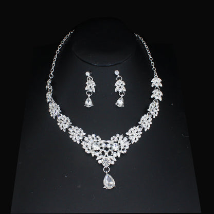 Luxury Crystal Wedding Bridal Jewelry Sets Women/Girl Gold Color Tiara/Crown Earrings Choker Necklace Bride Jewelry Set Good Vibrations Adult Super Store