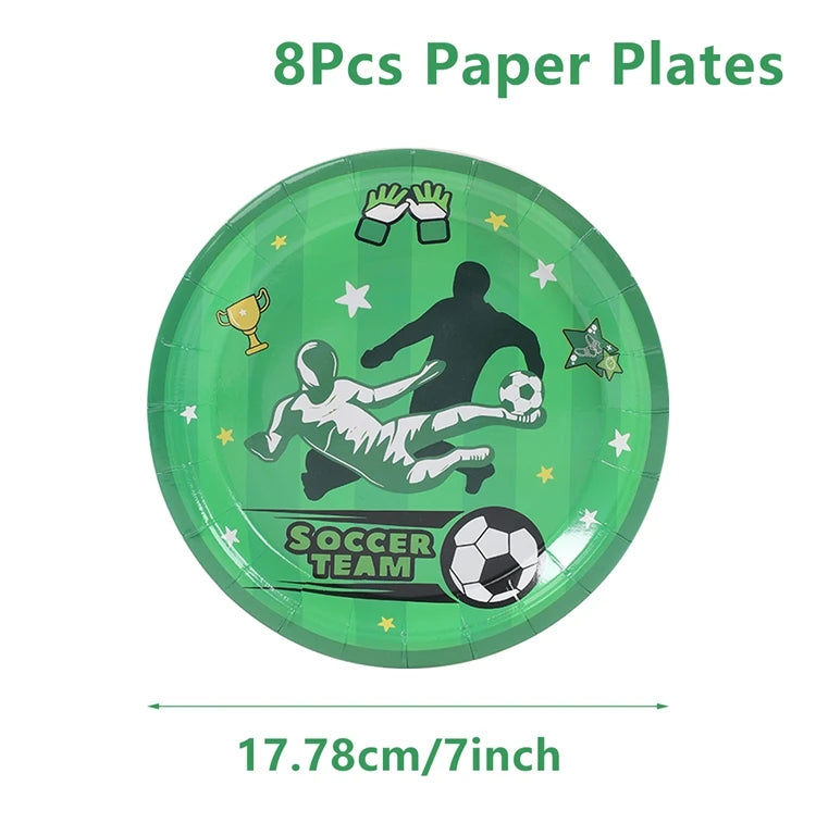 Football Party Disposable Tableware Boys Kids 1st Birthday Party Decorations Sports Soccer Theme Birthday Party Supplies Decor Good Vibrations