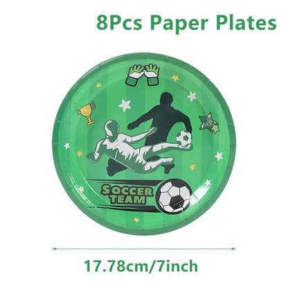 Football Party Disposable Tableware Boys Kids 1st Birthday Party Decorations Sports Soccer Theme Birthday Party Supplies Decor Good Vibrations