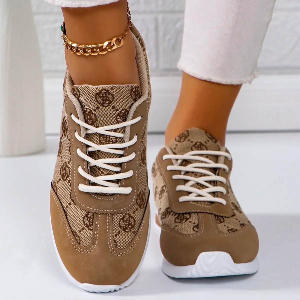 Women Sneakers 2024 Spring Autumn Fashion Outdoor Versatile Sneakers Women Casual Comfortable Lace Up Walking Shoes for Women Good Vibrations