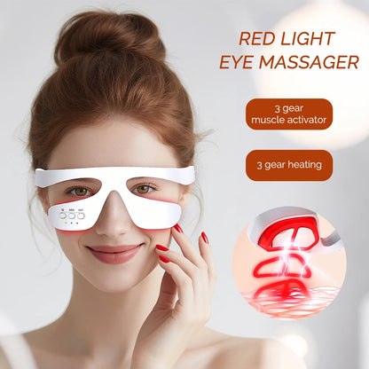 Electric Eye Massager Red Light Relieves Eye Fatigue Eyes Massage Glasses Hot Compress Eye Glasses Massager Dark Circles Remover Good Vibrations
