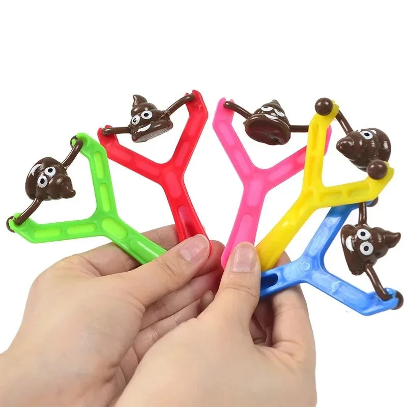 12PC Funny Poo Launcher Tricky Slingshot Children Toys Kids Birthday Party Gifts Wedding Gifts For Guests Christmas Party Favors Good Vibrations