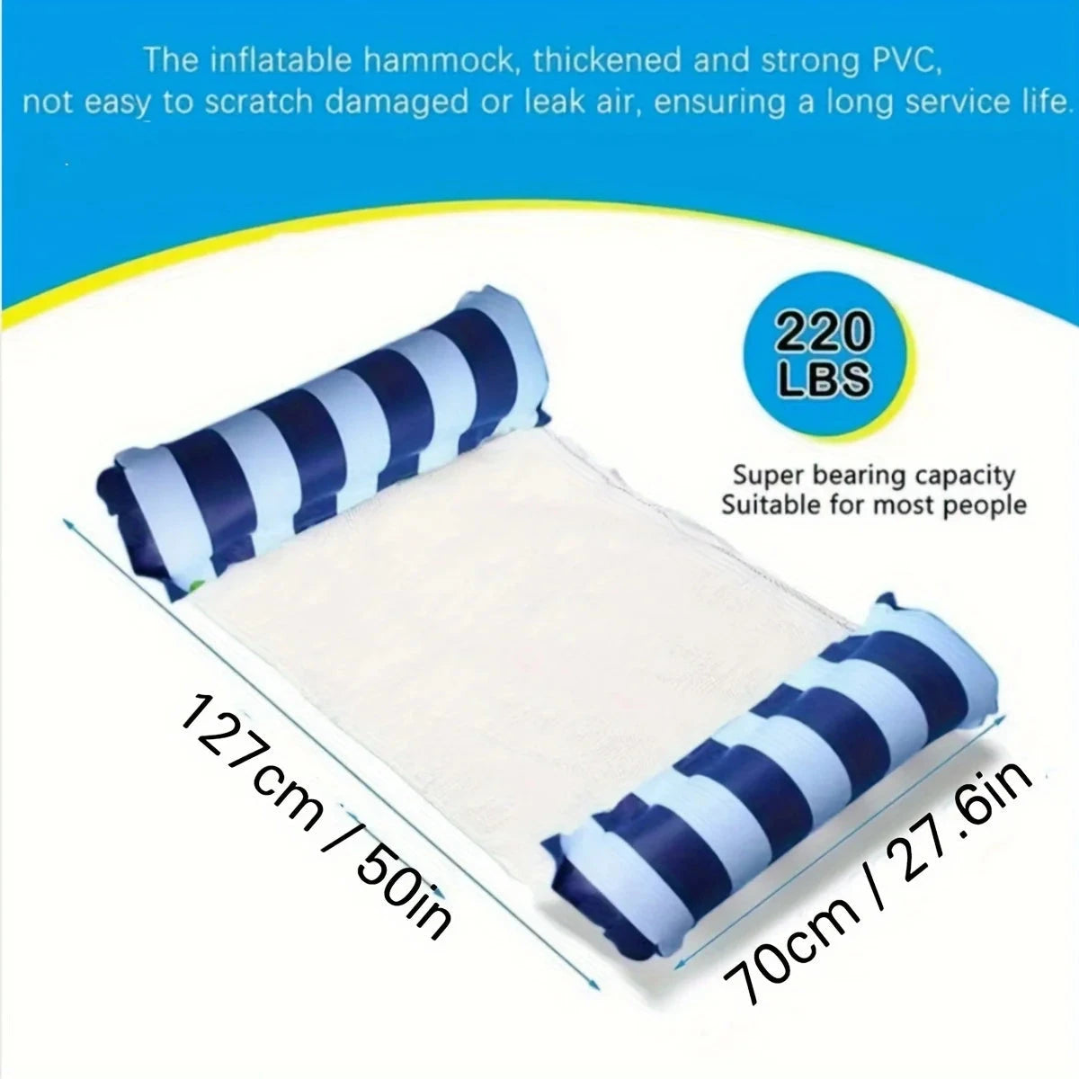 Premium Striped Swimming Pool Loungers - Durable Sunbathing Mattresses, Perfect for Pool Parties & Beach Adventures Good Vibrations