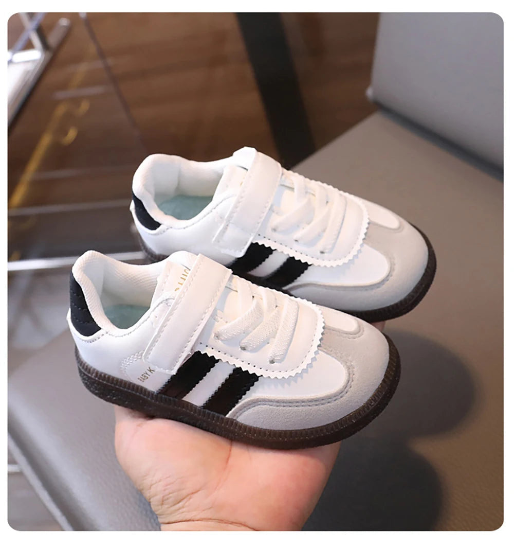 Fashion Sport Shoes For Children PU Leather Ergonomics Kids Sneakers Soft-soled Children's Sneakers Boy's Girl's Tennis Shoes Good Vibrations