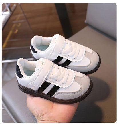 Fashion Sport Shoes For Children PU Leather Ergonomics Kids Sneakers Soft-soled Children's Sneakers Boy's Girl's Tennis Shoes Good Vibrations