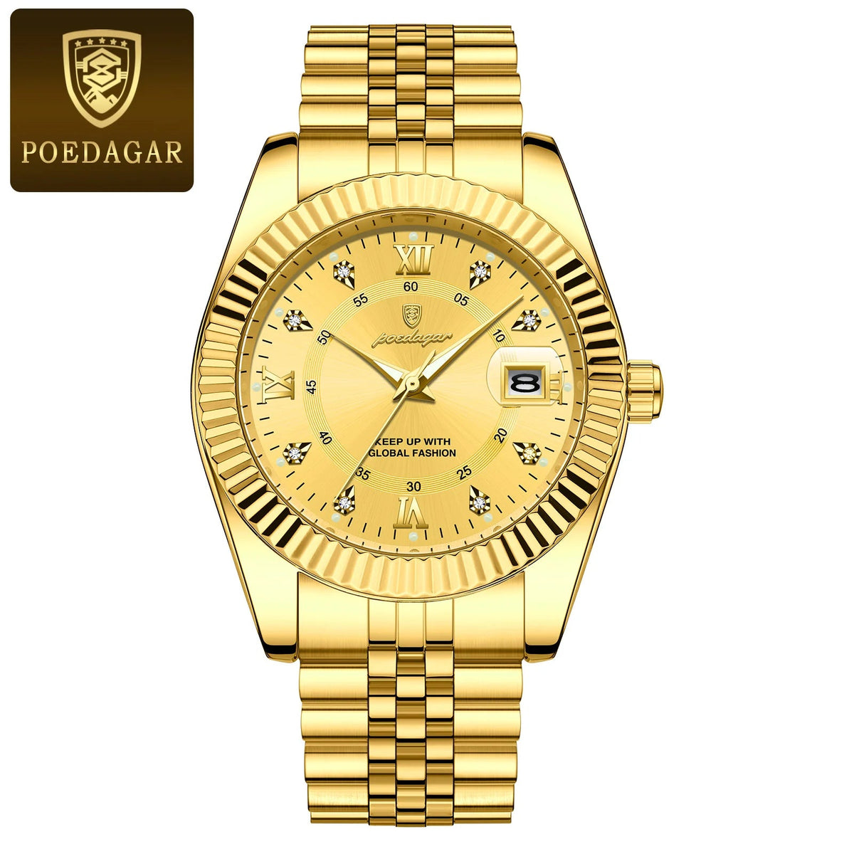 POEDAGAR Luxury Sport Wrist Watch For Man Waterproof Luminous Date Men Watch Quartz Stainless Steel Men's Watches Male Reloj+box Good Vibrations
