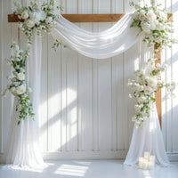 Wedding Arch Draping Fabric for Ceremony Reception Arch Decorations Chiffon Sheer Fabric Backdrop Curtains Party Bridal Shower Good Vibrations