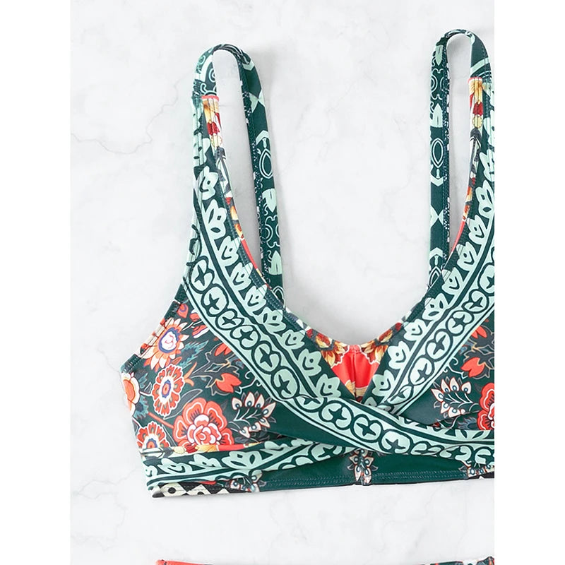 2025 New Women Bikinis Set Swimsuit Swimwear Plus Size Push Up Large Big Floral Swimming Suits Beachwear Bathing Suits ﻿ Good Vibrations