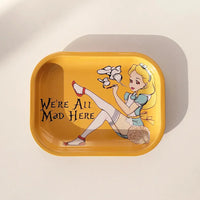 Yellow-Haired Girl Smoking Girl Pattern Cigarette Tray 180*140mm Metal Cigarette Tray Smoking Set Storage Tray Good Vibrations Adult Super Store