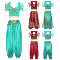 Women Arabic Belly Dance Costume Oriental Indian Sari Bollywoods Jasmine Halloween Cosplay Top Pants Rave Phot Dancewear Outfit Good Vibrations