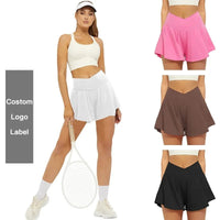 2025 Golf Skirt Women High Waist V Summer Running Outdoors Tennis Sport pants Pockets Fitness Casual short academia feminina Good Vibrations