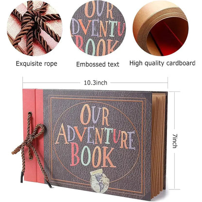 40 Pages DIY Adventure Album Photo Album Handmade Scrapbook Adventure Book Retro Kraft Album Anniversary Wedding Guest Book Good Vibrations