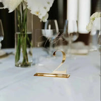 Wedding Table Numbers - Clear and Gold Mirror Acrylic Signs - Gold Wedding Table Signs - Wedding Table Decor Good Vibrations
