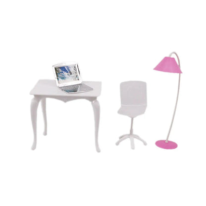 Doll House Furniture Bed Table Chair For 11.8inch 30cm Doll Plastics Cleaning Tools Accessories Mini Furniture Model Gifts Toys Good Vibrations