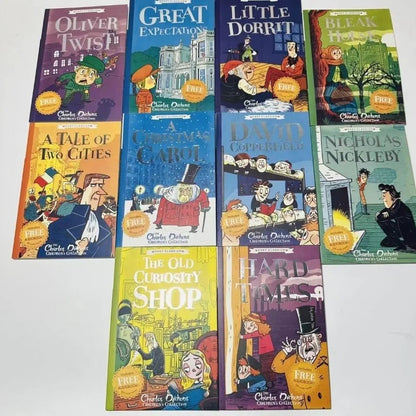 10 Book/set The Charles Dickens English Story Picture Books for Children Learn English Reading Books Good Vibrations