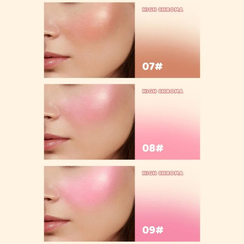 1PC Monochrome Blush Palette, Low Saturation Powder, Matte Effect, Pink/red, Long-lasting, Suitable for Date and Daily Needs Good Vibrations