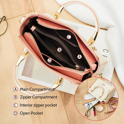 FOXER Women Split Leather Shoulder Bag Elegant Handbag Smal Tote Female Large Capacity Lady Crossbody Bag Stylish Messenger Bags Good Vibrations