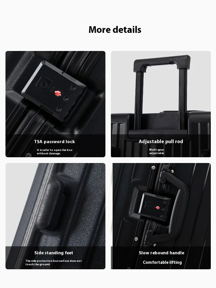 Hard Shell Carry-On Suitcase Rolling Travel Luggage with Spinner Wheels 20 24 26 28 30 Inch Large Capacity Durable Luggage Good Vibrations