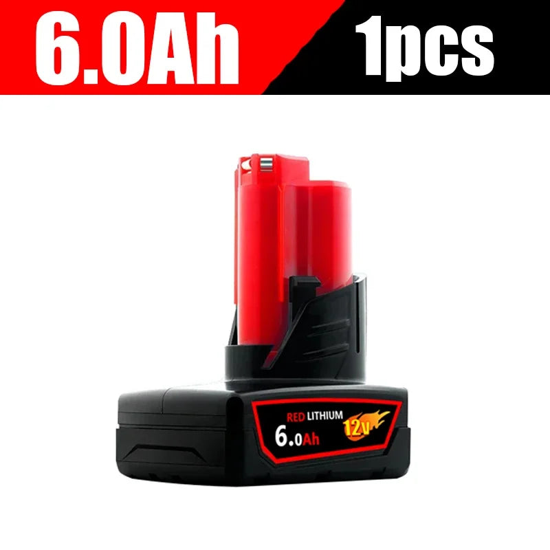 Milwaukee M12 Battery 12.0Ah 12V Rechargeable Battery For Milwaukee M12 Tool 48-11-2402 48-11-2411 48-11-2401MIL-12A-LI Good Vibrations
