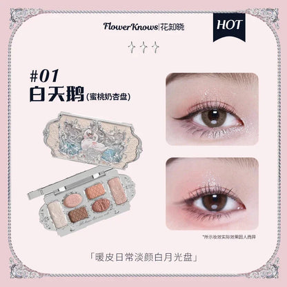 Flower Knows Strawberry Rococo Moonlight Mermaid Jewel Eyeshadow Palette 5 Colors Pearlescent Mashed Potatoes 2023 Good Vibrations