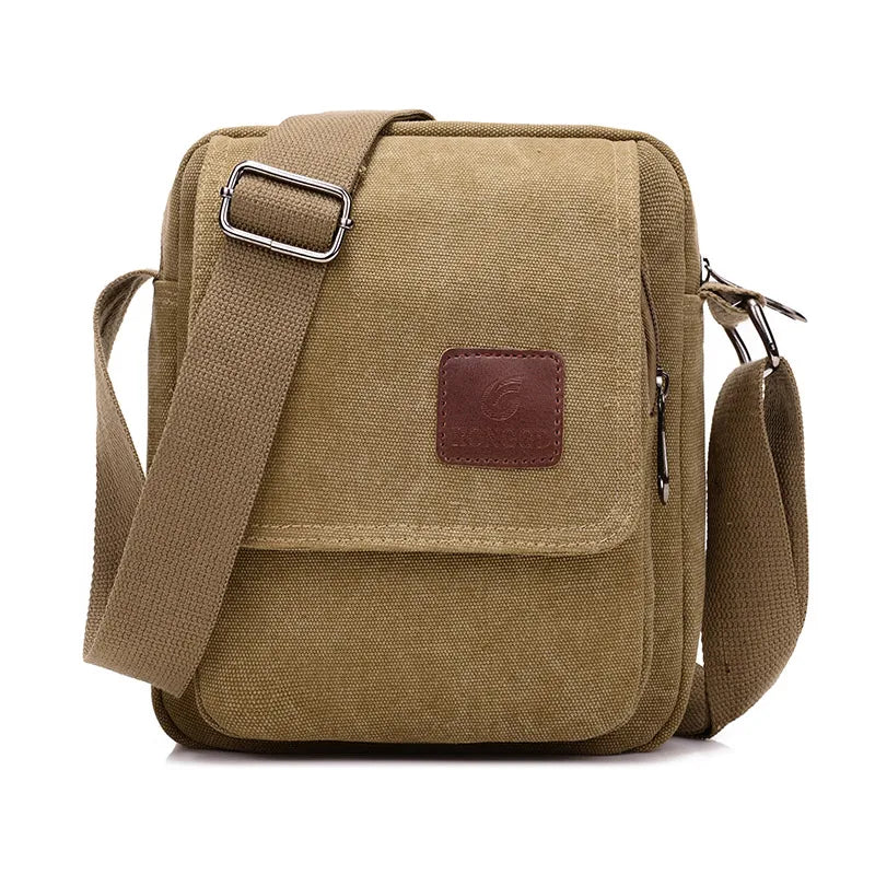 Casual Crossbody Bag, Men's Retro Canvas Crossbody Bag, Suitable for Going Out and Daily Commuting, Shoulder Bag Good Vibrations