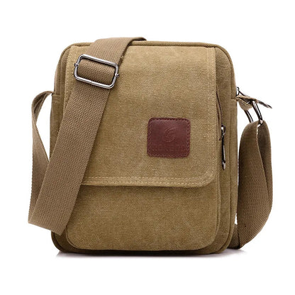 Casual Crossbody Bag, Men's Retro Canvas Crossbody Bag, Suitable for Going Out and Daily Commuting, Shoulder Bag Good Vibrations