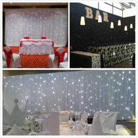 Romantic LED Star Cloth White Gauze Wedding Hotel Banquet Stage Backdrop LED Star Curtain W Good Vibrations