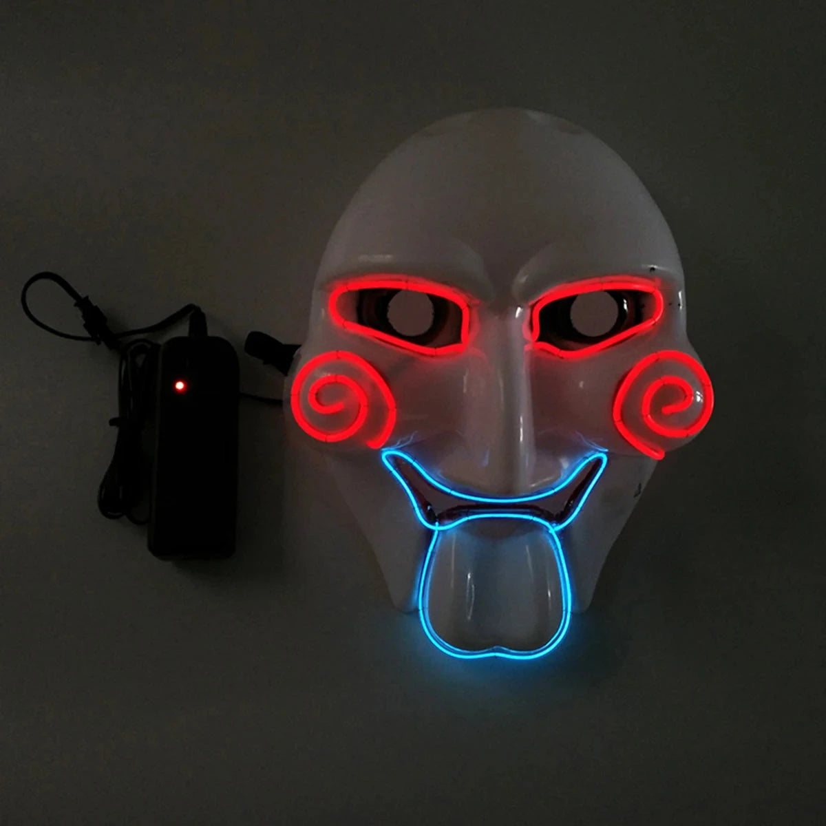 Halloween Carnival Party Costume Decoration Luminous LED Mask Halloween Mask LED Maske Light Up Party Masks for Glow Party Good Vibrations