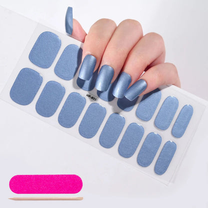 UV Semi-Cured Gel Nail Wraps Stickers Strips French Long Lasting Full Cover LED Gel Semi Cured Nail Sliders For Nail Extension & Good Vibrations