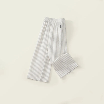 Korean Summer Kids Girls 2PCS Clothes Set Cotton Black Lace Baby Girl Vest Tops Suit Loose Striped Straight Pant Kid Girl Outfit Good Vibrations