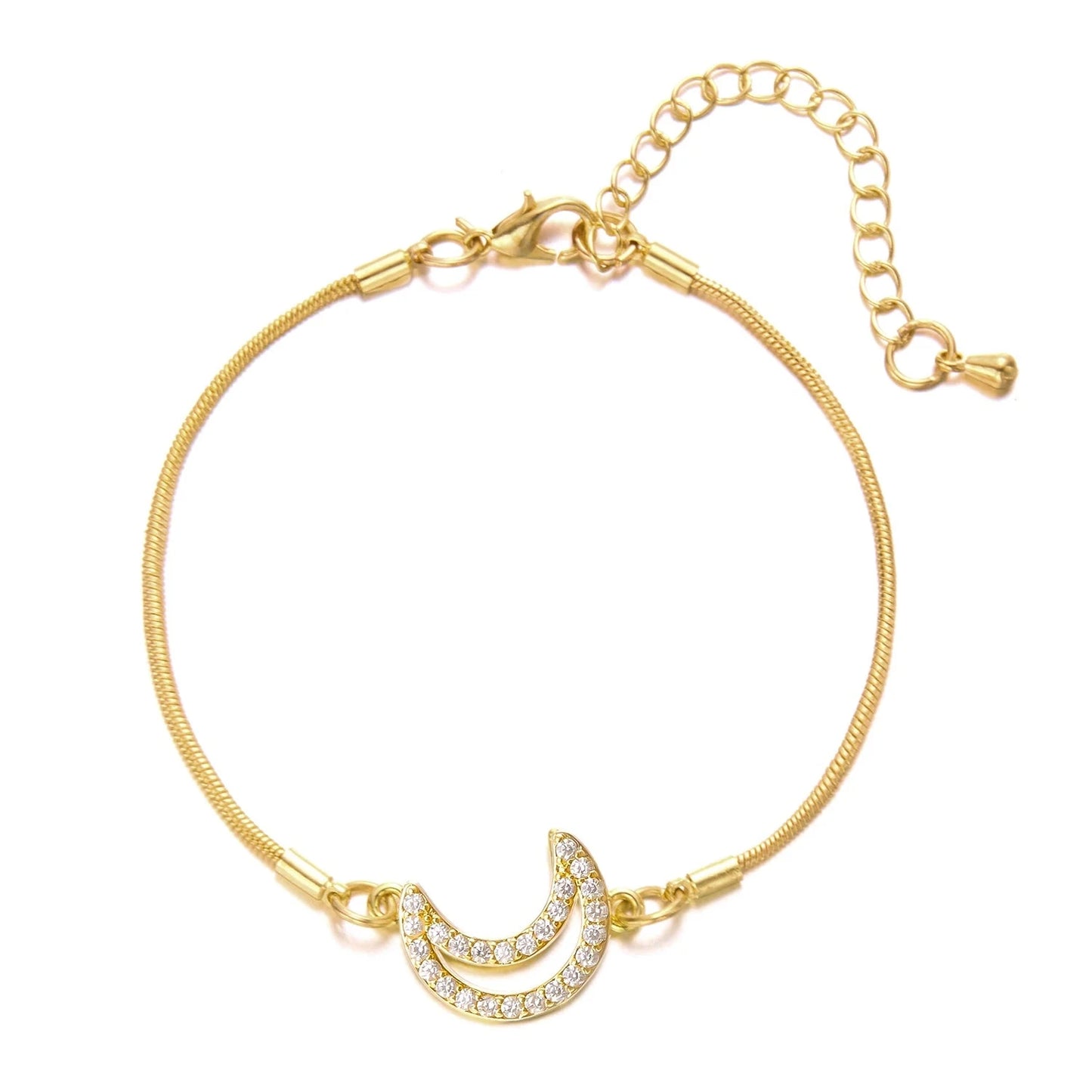 Elegant Crystal Flowers Bracelet For Women Y2K Sweet Girls Moon Cherry Blossom Bow Zircon Bracelets Luxury Designer Jewelry Gift Good Vibrations Adult Super Store