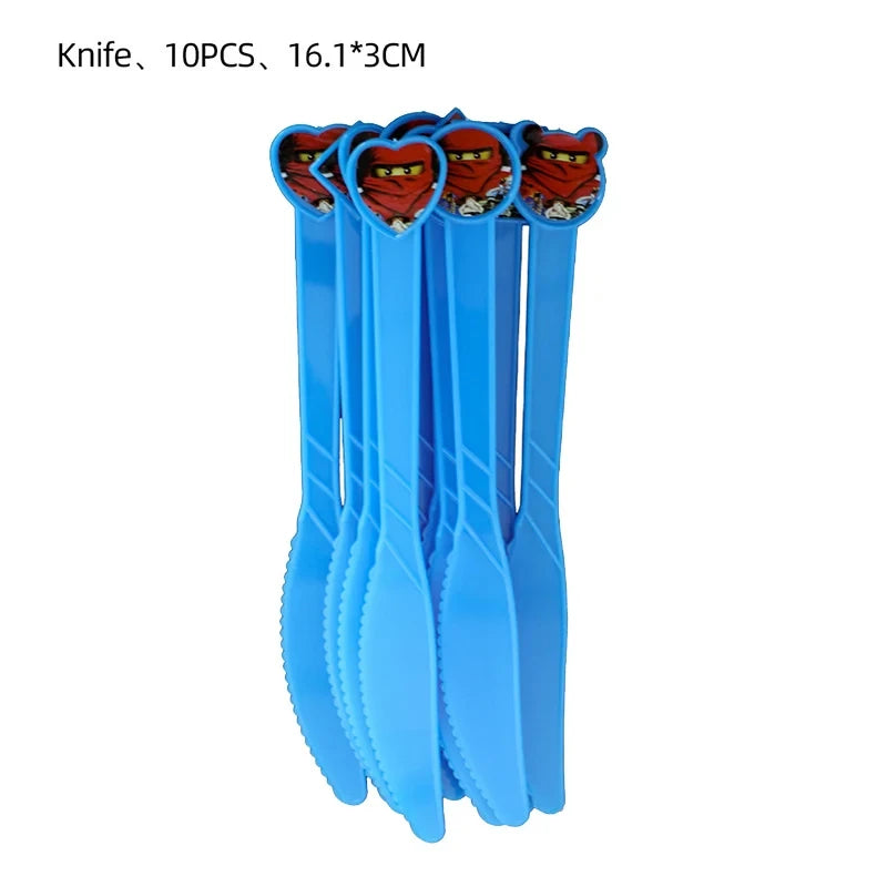 Ninja Them Birthday Party Decorations Kids Disposable Tableware Popcorn Paper Plates Balloons Cup For Boys Baby Shower Supplies Good Vibrations