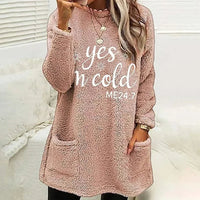 Women's Wool Pockets Plush Hoodie, Korean Fashion Sweatshirts, Streetwear, Harajuku Pullover, Autumn, Winter Hoodies Outfits Good Vibrations