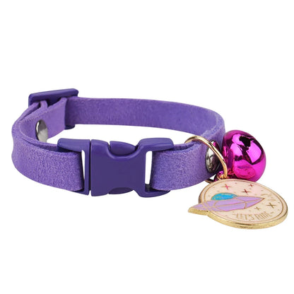 Pet Collar,Cat Collar/Puppy Collar with Bell & Metal Pendant To Prevent Getting Lost Adjustable Size for Puppies and Cats Collar Good Vibrations