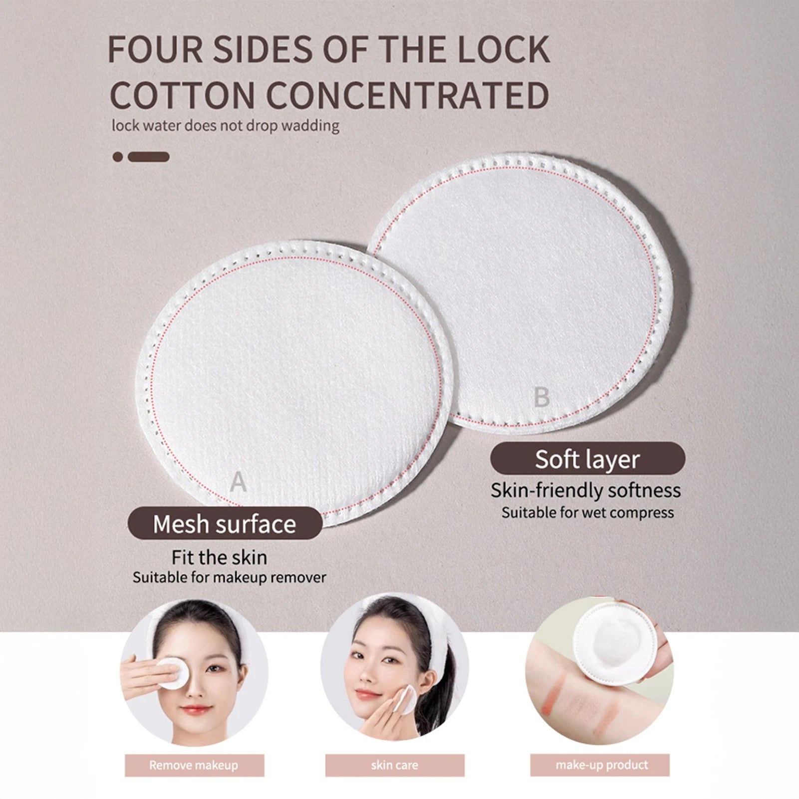 80/100/150Pcs Cotton Pads Disposable for Facial Make Up Nail Polish Remover Round Soft Face Cleansing Remover Makeup Tools Good Vibrations
