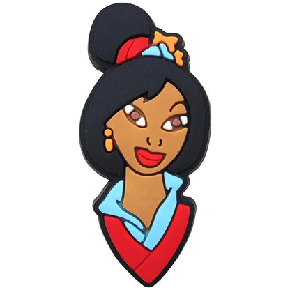 1-17pcs MINISO Hot Toys Princess Seri Series Shoe Charms For Croc Sandals, PVC Shoe Decorations Accessories Christmas Gif Good Vibrations