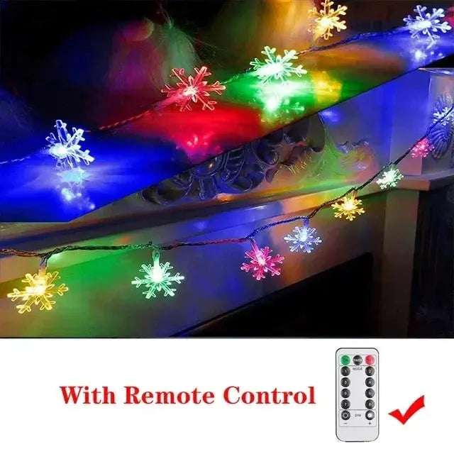 Christmas Tree Decorations 1M-30M LED Garland Holiday Snowflakes String Fairy Lights Ornaments for Home Party Noel Navidad 2026 Good Vibrations