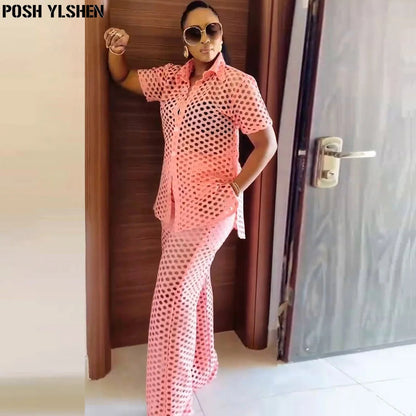 Two 2 Piece Pant Sets Women Outfit Summer Clothes African Dresses for Women 2025 New in Sexys Matching Set Dames Africa Clothing Good Vibrations