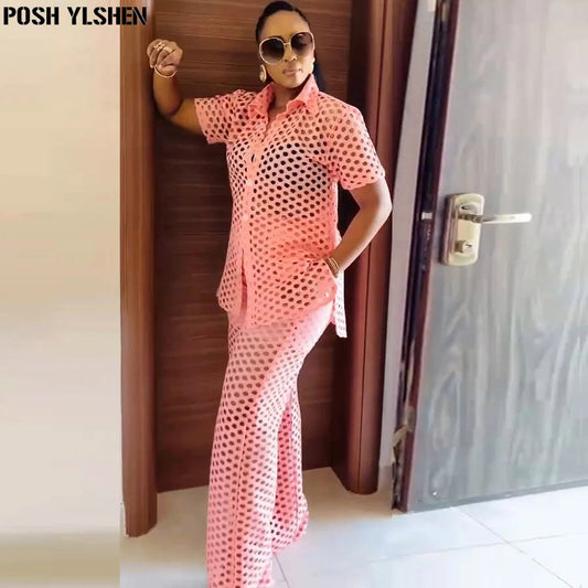 Two 2 Piece Pant Sets Women Outfit Summer Clothes African Dresses for Women 2025 New in Sexys Matching Set Dames Africa Clothing Good Vibrations
