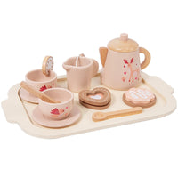 Afternoon Tea Set Wooden Toy Pretend Play Food Learning Role Play Game Early Educational Toys for Toddlers Girls Boys Kids Gifts Good Vibrations