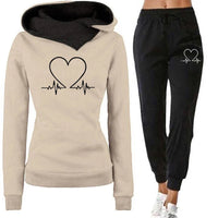 Woman Tracksuit Two Piece Set Winter Warm Hoodies+Pants Pullovers Sweatshirts Female Jogging Woman Clothing Sports Suit Outfits Good Vibrations