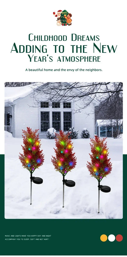 2025 Hot Outdoor Decoration Christmas Tree Light Solar Charging Simulation Pine Tree 20 LED Lawn Light Garden Decoration Light Good Vibrations