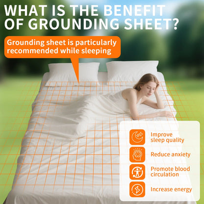 Grounding Bed Sheet US/UK/EU Plug Grounding Mat 10% Silver Fiber & 90% Organic Cotton Natural Healthy Energy Sleep Mat Good Vibrations