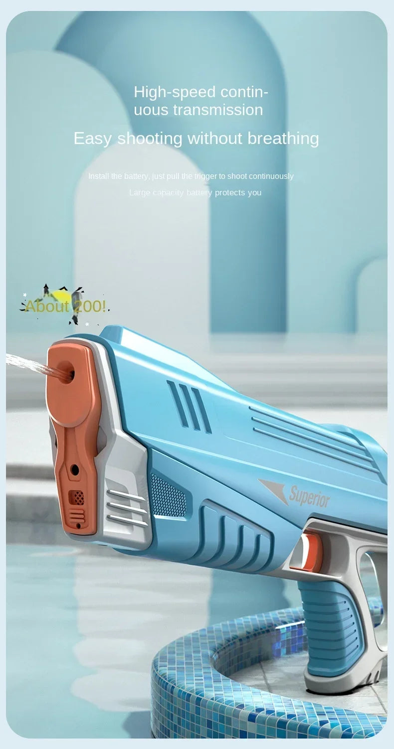 Children Full Automatic Water Gun Toys Summer Outdoor Pool Fight Games Induction Absorb Water Electric Waterguns for Kids Gifts Good Vibrations