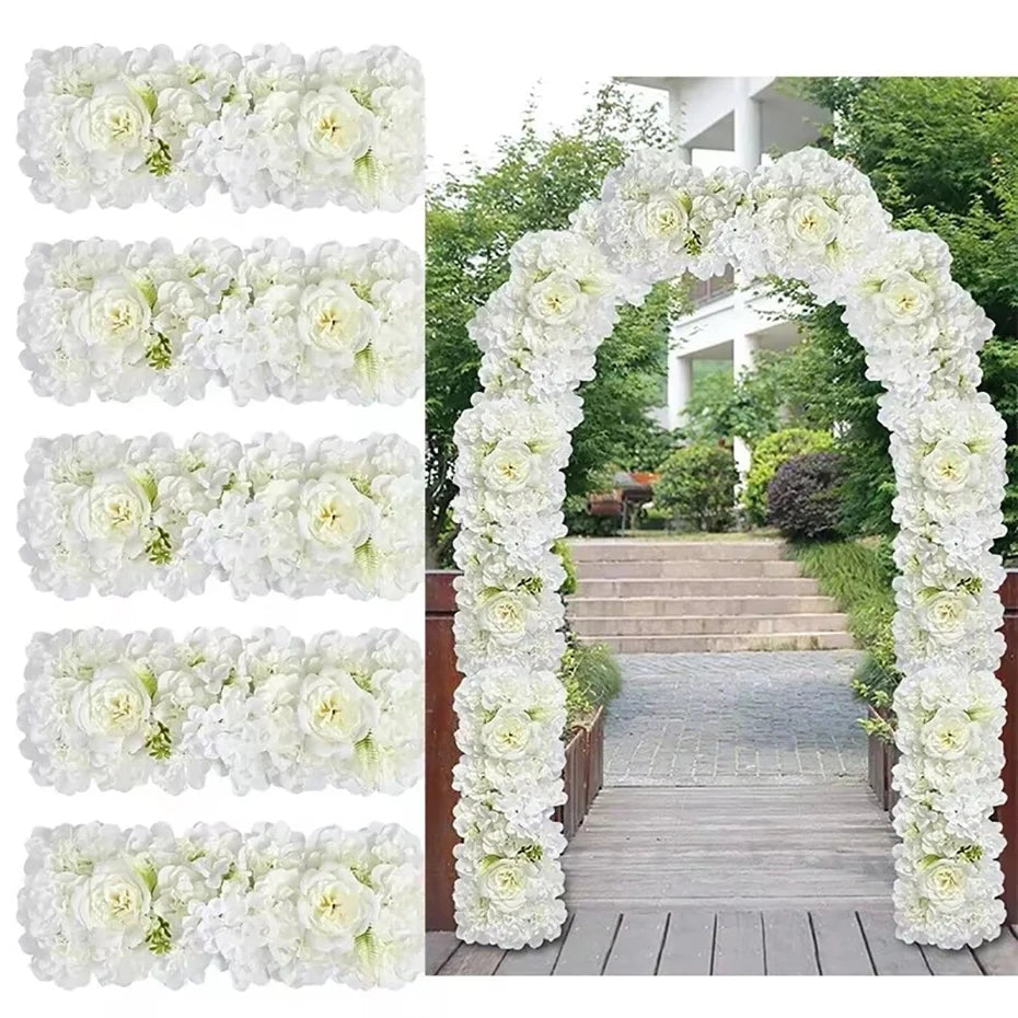 Wedding Flowes Artificial Flower Wall Panels White Flowers For Wedding Decoration Anniversary Decor Festive Party Supplies Good Vibrations