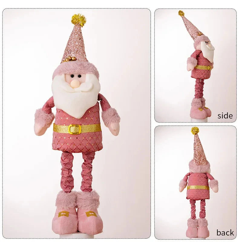 hristmas Decoration Pink Telescopic Doll Santa Claus Snowman Elk Various Standing Positions Holiday Atmosphere Christmas Gift Good Vibrations