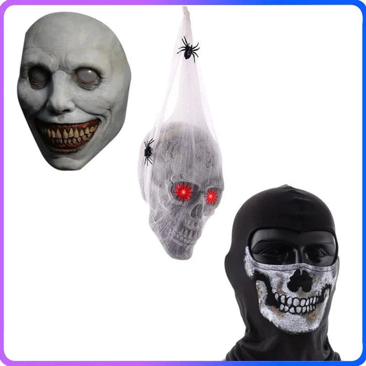 Spooky Halloween Mask Scary Ghost Face for Adults & Kids, Horror Party Cosplay Costume Accessories Good Vibrations