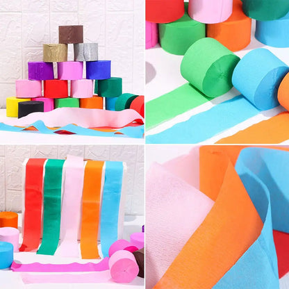 1 Roll DIY Party Supplies Baby Shower Decoration Garland Photography Backdrops DIY Paper Crepe Paper Streamers Wedding Decor Good Vibrations
