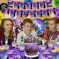 Video Game Fortnitions Birthday Party Decoration Cartoon Alpaca Llama Plate Tablecloth Baby Shower Kids Favors Party Supplies Good Vibrations